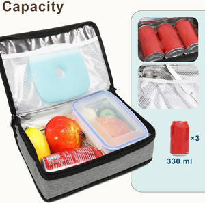 Nouvelle boîte à lunch de style compact, sac <span class=keywords><strong>souple</strong></span> portable, mini <span class=keywords><strong>glacière</strong></span>, sac isotherme pour <span class=keywords><strong>repas</strong></span> avec poignée pour le bureau et l'école - Product Image 3