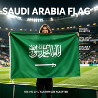 Drapeau de l'Arabie Saoudite 3x5 pieds en polyester, fabrication professionnelle chinoise durable, bannière pour la fête nationale arabe