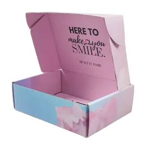 Online shopping e-commerce cosmetic clothing packaging boxes carton corrugated transportation colorful mailer shipping box