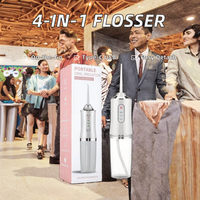 Hydropulseur Dentaire Électrique Sans Fil 3-en-1 Portable avec Mode DIY et 4 Embouts de Jet pour un Soin Buccal Optimal