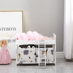 Мебель для кукол детская белая деревянная кукла двухъярусная кровать с местом для хранения мусорный контейнер/из нержавеющей стали/дял 18-дюймовой куклы - Product Image 4