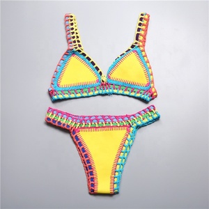King Mcgreen <span class=keywords><strong>Star</strong></span> nouvelles femmes <span class=keywords><strong>Sexy</strong></span> maillot de bain fendu néoprène Bikini maillot de bain plage maillots de bain dames Bikini en Stock - Product Image 1