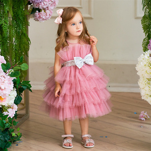 1 Pcs Nhãn Hiệu Riêng Bé Cô Gái Đám Cưới Sinh Nhật Tutu Gown Ruffles Ăn Mặc Mùa Hè 1-5 Năm Công Chúa Ren Toddler Trẻ Em Ăn Mặc - Product Image 1
