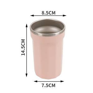 แก้วกาแฟสแตนเลสสีชมพูน่ารักแบบขายส่ง แก้วน้ำร้อนสแตนเลสแบบกำหนดเองได้ - Product Image 2