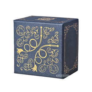 Boîte de luxe recyclable en deux parties (couvercle et base) pour emballage de cosmétiques, rouges à lèvres, brillants à lèvres et parfums, avec estampage à chaud doré, faite à la main - Product Image 1