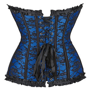 Overbust Corset <strong>Black</strong> Red Blue Floral Lingerie <strong>Basques</strong> Corselet Waist Bustier <strong>Top</strong> - Product Image 6