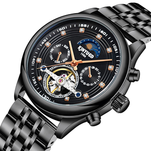 <span class=keywords><strong>Montre</strong></span> mécanique automatique à tourbillon tendance en acier inoxydable avec cadran à aiguilles ajourées, <span class=keywords><strong>montre</strong></span> de luxe unisexe personnalisée - Product Image 4