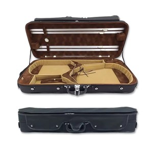 Étui double pour violon - Tissu Oxford - Étui pour violon basse 4/4 - Deux violons dans un seul étui - Boîte rigide - Product Image 1