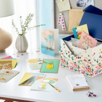 Ensemble de cartes de vœux assorties faites à la main, personnalisables en usine, vierges et inscriptibles, pour toutes les occasions, avec organiseur de cartes