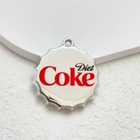 Breloques en forme de bouchon de bouteille de soda (Cola, Sprite, Fanta) en émail électroplaqué 38x34mm pour la création de bijoux DIY