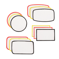 YONGZHU Patch rond blanc vierge en toile brodée thermocollant, bordure Merrow, forme OEM 3D, pour impression par transfert thermique et sublimation DIY