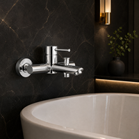 Robinet mitigeur mural pour baignoire et douche, finition chromée, levier unique, bec de baignoire avec inverseur, économie d'eau