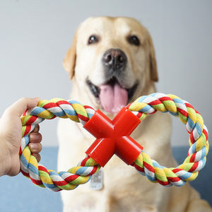 Giocattolo per Cani a Forma di Nodo di Corda, Gioco da Tiro a Forma di 8 Intrecciato per Cani Medi e Grandi in Corda di Cotone - Product Image 3