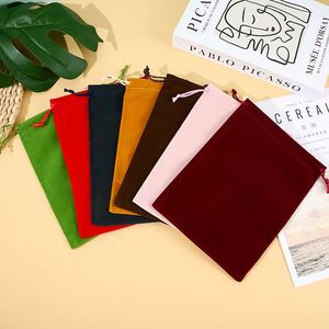Sacs cadeaux en velours écologiques à motifs géométriques avec cordon de serrage, pochettes à bijoux en tissu, couleur personnalisée, emballage pour présentation de cadeaux - Product Image 4