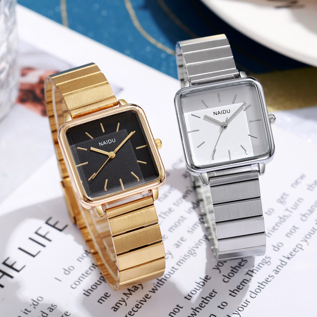 Square Women Watches with Stainless Steel Strap for Female Student Girl Watch Light Luxury Simple Minimalist Watch New Hot Sale