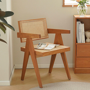 Chaise de salle à manger en bois massif et corde, design nordique moderne, pour usage extérieur sur balcons, cafés, cours – Durable et écologique - Product Image 1