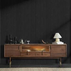 Panneau acoustique décoratif akupanel panneaux acoustiques en polyester à lattes en bois de chêne <span class=keywords><strong>noir</strong></span> pour décoration murale intérieure - Product Image 4