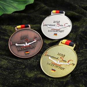 Médailles sportives personnalisées, 3 couleurs, Allemagne, médailles de natation internationales, médailles en alliage de zinc, médailles de récompense avec ruban pour le cou - Product Image 5