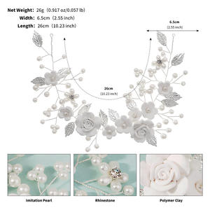 Fascia per capelli in argilla polimerica bianca squisita fatta a mano - Product Image 6