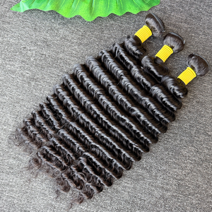 Extensiones de Cabello Humano Remy Brasileño 100% Natural, Ondulado Profundo, Paquetes de Cabello de 100g, 12-32 Pulgadas, Color Negro Natural, Venta Directa de Fábrica - Product Image 4