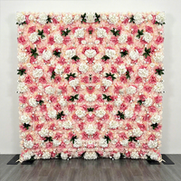Mur de fleurs artificielles 3D rose DKB, style romantique, installation facile, pour décoration de mariage et événements cérémoniels