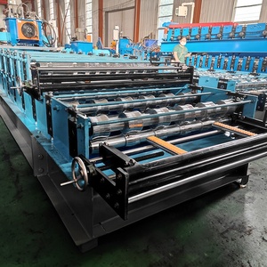 Machine de formage de rouleaux double couche de tôle de toiture en tuile émaillée 1025 et 1085 en acier de couleur du marché du Kenya - Product Image 4