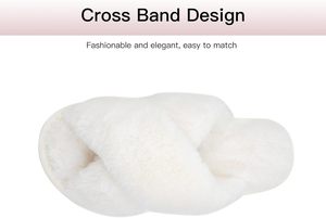 New Plush Fur <b>slippers</b> for External Wear Anti slip Home Bottom Solid Color Cross Cotton <b>slippers</b> for Women - Product Image 2