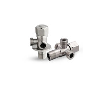Robinet d'arrêt double angle en acier inoxydable 1/2 SS 1 entrée 2 sorties - pour machine à laver, toilettes, chauffe-eau
