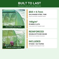 Serre tunnel à toit rond en acier galvanisé avec couverture en filet vert pour les plantes et les fleurs de jardin