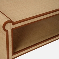 Meuble d'entrée personnalisable en cuir pleine fleur, table d'appoint, console en bois pour salon