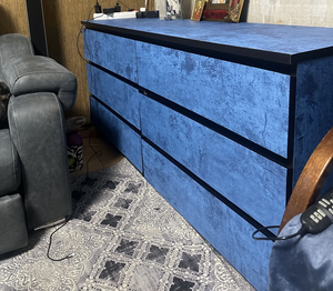 Carta da Parati in Cemento Blu Scuro 3D ORON Factory, Adesivi <span class=keywords><strong>Murali</strong></span> di Lusso Effetto Cemento per Decorazione Interna Casa - Product Image 3