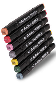 Set di pennarelli a doppia punta, a base di alcol e olio, per <span class=keywords><strong>disegno</strong></span>, disponibile in 24/36/48/60/80/100/168 colori - Product Image 2