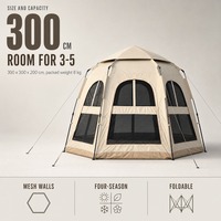 Tente pliante Pop, structure pliable, auvent portable, abri solaire, installation instantanée, 5-6 personnes, double couche, quatre saisons, pour le camping