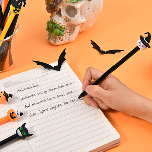 Stylo signature mignon de dessin animé d'Halloween, encre noire, stylo gel en plastique, 0,5 mm, outil d'écriture pour étudiants et cadeau de fête - Product Image 4