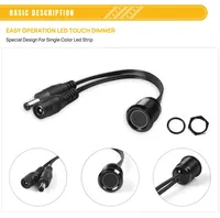 Kit DIY de bande LED à intensité variable en continu DC 12V/24V avec interrupteur tactile encastré en métal pour lit, placard, armoire