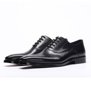 Men's Oxford Dress Shoes High Quality Genuine Leather Casual Shoes with Anti Slip Square Toe for Business Wear - Product Image 3