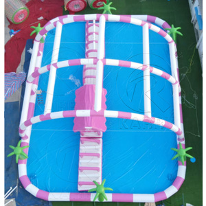 Parc aquatique gonflable <span class=keywords><strong>de</strong></span> qualité commerciale en PVC, combo toboggan et parcours d'obstacles, <span class=keywords><strong>piscine</strong></span> gonflable géante rose pour l'été, idéal pour les parcs aquatiques - Product Image 3