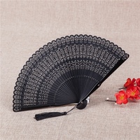 Mini-ventilateur pliant en bambou, style rétro européen, sculpté, élégant, pour femme, avec motif chinois ajouré et peint, pour parfum.