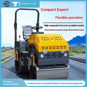 Compacteur de pelouse à rouleaux vibrants en acier double, 3,2 m, à propulsion manuelle, avec rouleau hydraulique - Product Image 1