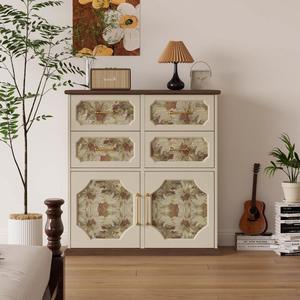 ตู้ลิ้นชักไม้จริงลายเรโทรสไตล์คันทรี 5 ชั้น สำหรับเก็บของ ใช้ในห้องนั่งเล่น ห้องนอน ภายในบ้าน - Product Image 4