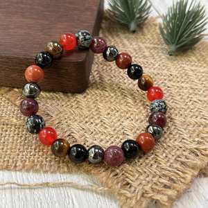 Bracelet en pierre naturelle avec perles de verre colorées, thérapie par les cristaux, choix professionnel des influenceurs, commande en gros, personnalisation - Product Image 4