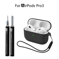 Étui de protection en silicone pour Airpods Pro 3 2, étui en silicone, sac de protection pour Airpods 4 avec kit de brosse de nettoyage