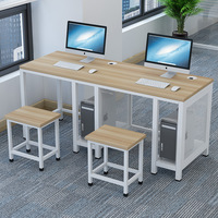 Chaise et bureau d'ordinateur simple ou double en acier au design contemporain pour l'école ou la formation multimédia Salle informatique