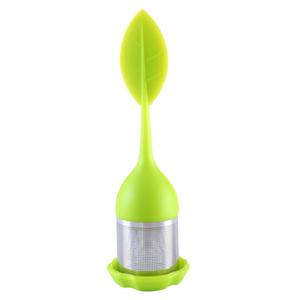 Hot Selling Loose Leaf <b>Infuser</b> With Drip Tray Filter Silicone <b>Tea</b> Strainer - Product Image 6