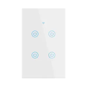 DS121BW 118 wall light switch touch panel switch need neutral line US standard 1 2 3 4 gang WIFI Blue tooth tuya switch