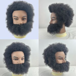 Tête de mannequin 100% cheveux humains, tête d'entraînement, mannequin, pratique, <span class=keywords><strong>afro</strong></span>, cosmétologie, tête de poupée pour coiffeur avec support à pince - Product Image 3