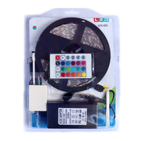 SX Ventes directes d'usine 44 touches IR Télécommande 5M SMD5050 Simple IP65 Étanche En Plastique LED Bande Lumineuse RGB Ensemble pour Entrepôt