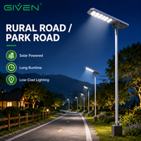 Lampu Jalan Tenaga Surya Terintegrasi Berperingkat IP66 dengan Casing Aluminium, Modul LED Besar, Pengontrol MPPT, Baterai LiFePO4, dan Sensor Gerak Microwave
