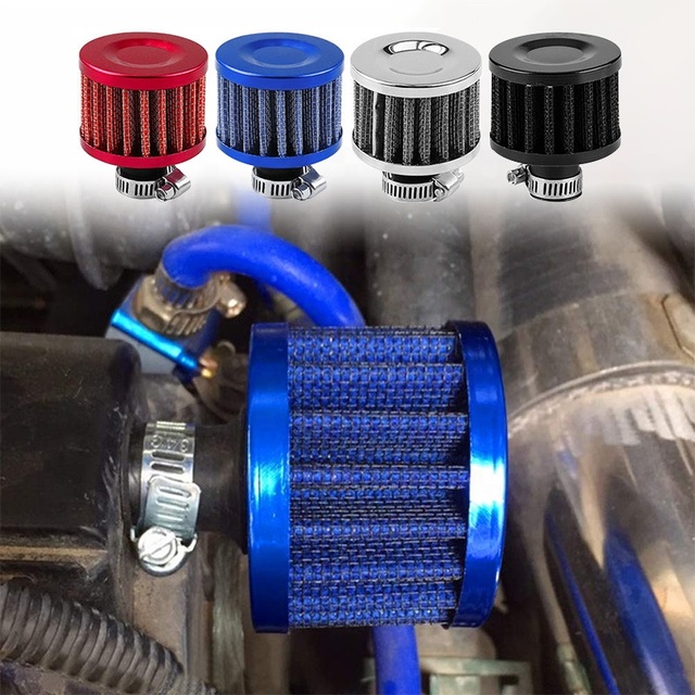 Universal Motorcycle Car Modified Air Filter 12mm Auto Accessories Cold Air Filter Cleaner with Adjustable Clamp for Cars