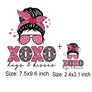 Популярный розовый ободок для девочек с термотрансферным принтом, водостойкий, моющийся, высокоэластичный, с термотрансфером <span class=keywords><strong>XOXO</strong></span> офсетного типа - Product Image 6